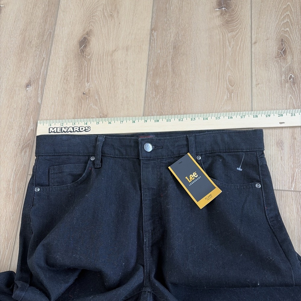NWT Lee Legendary Style Women's Size 16 16S Short Black Flare Leg Mid Rise Jeans - Picture 6 of 11